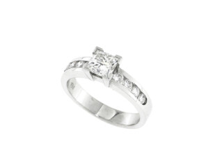 Brillantring 1.13 carat hoch feines weiß Lupenrein in 750 Weißgold