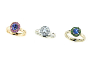Safire und Diamanten in 750 Gold